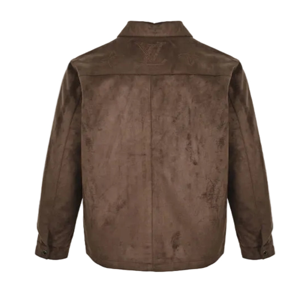 Louis Vuitton Monogram Embossed Suede Shirt Jacket – Dark Brown