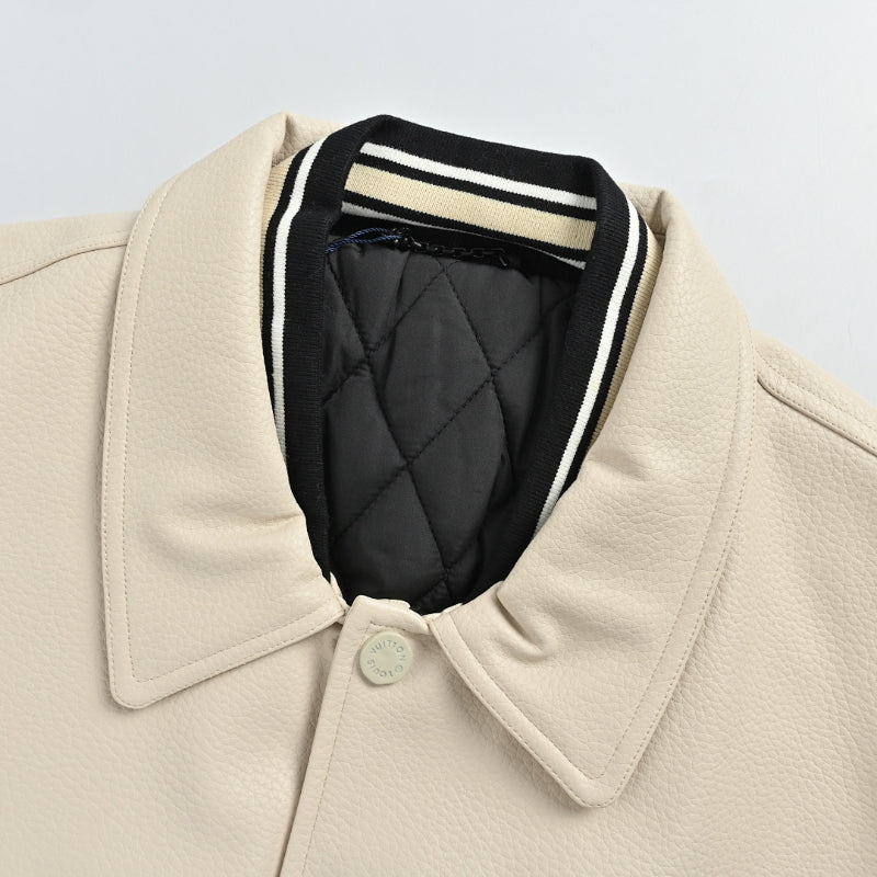 Louis Vuitton Calligraphy Graffiti Patch Varsity Jacket – Cream / Black