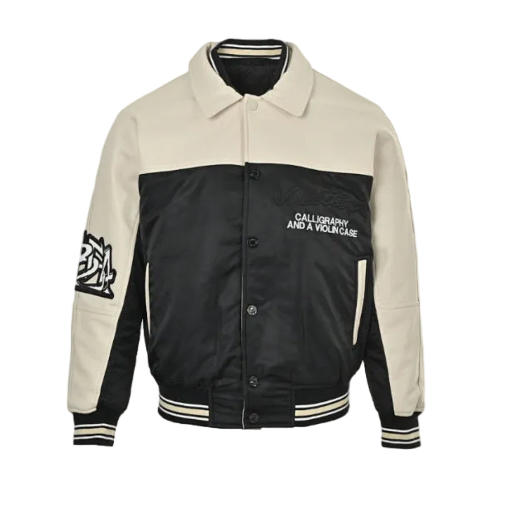 Louis Vuitton Calligraphy Graffiti Patch Varsity Jacket – Cream / Black