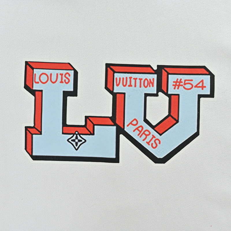 Louis Vuitton Collegiate 3D Letter Embroidery Crewneck – White