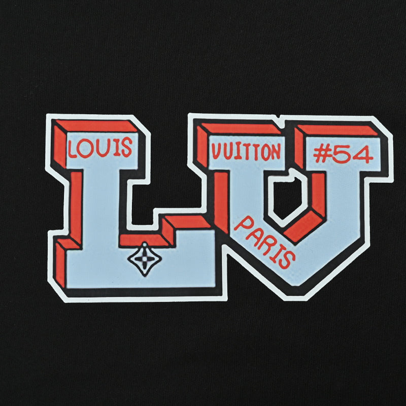 Louis Vuitton Collegiate 3D Letter Embroidery Crewneck – Black