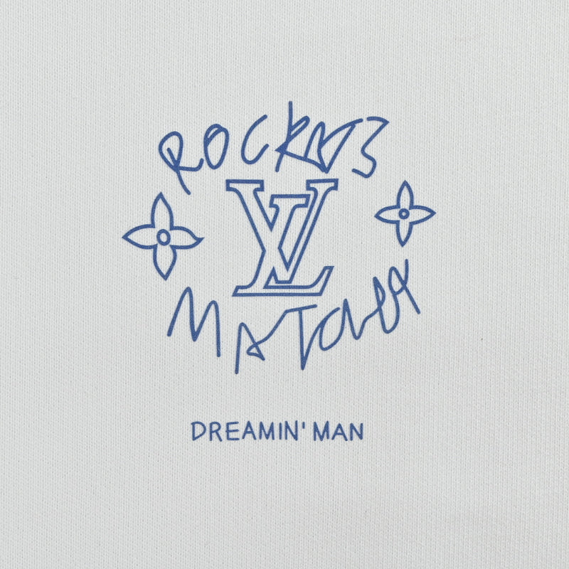 Louis Vuitton Hand-Drawn Badge Embroidery Crewneck – White
