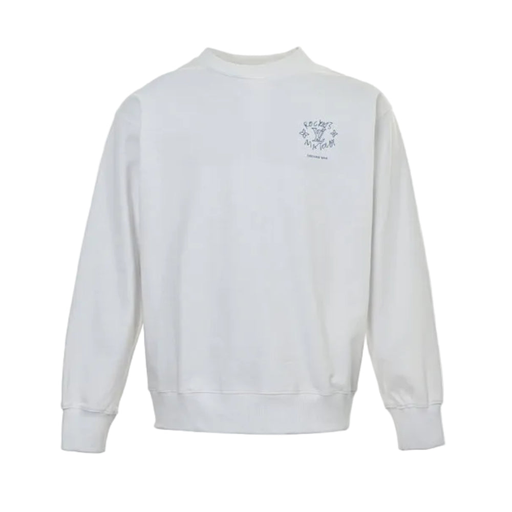 Louis Vuitton Hand-Drawn Badge Embroidery Crewneck – White