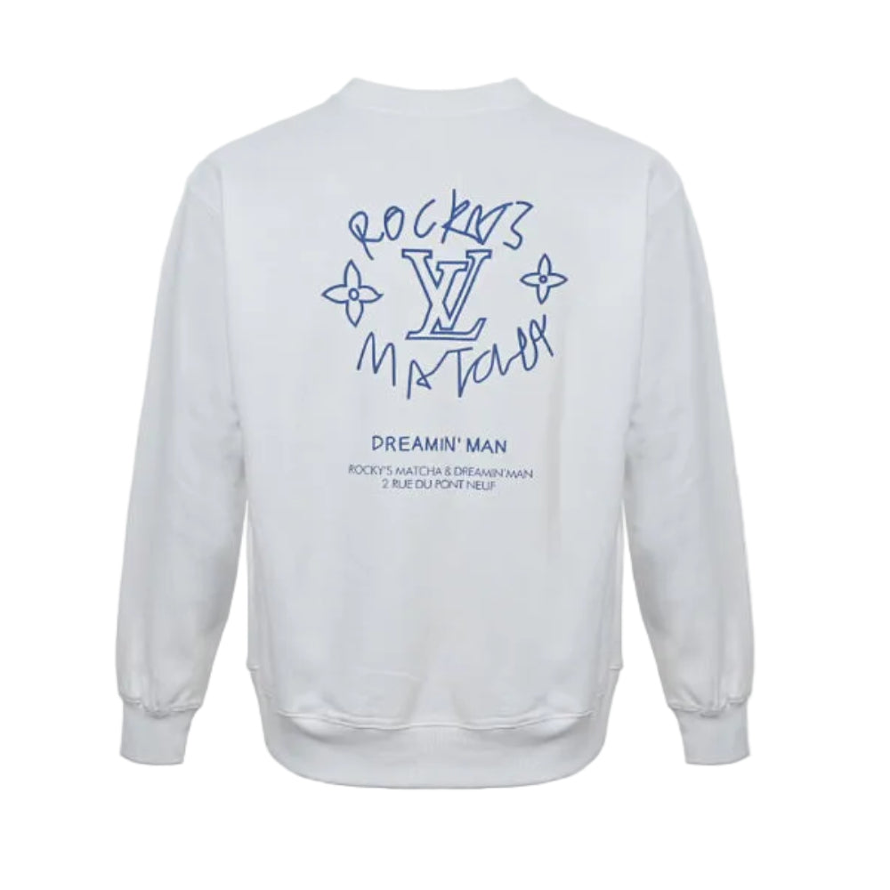 Louis Vuitton Hand-Drawn Badge Embroidery Crewneck – White
