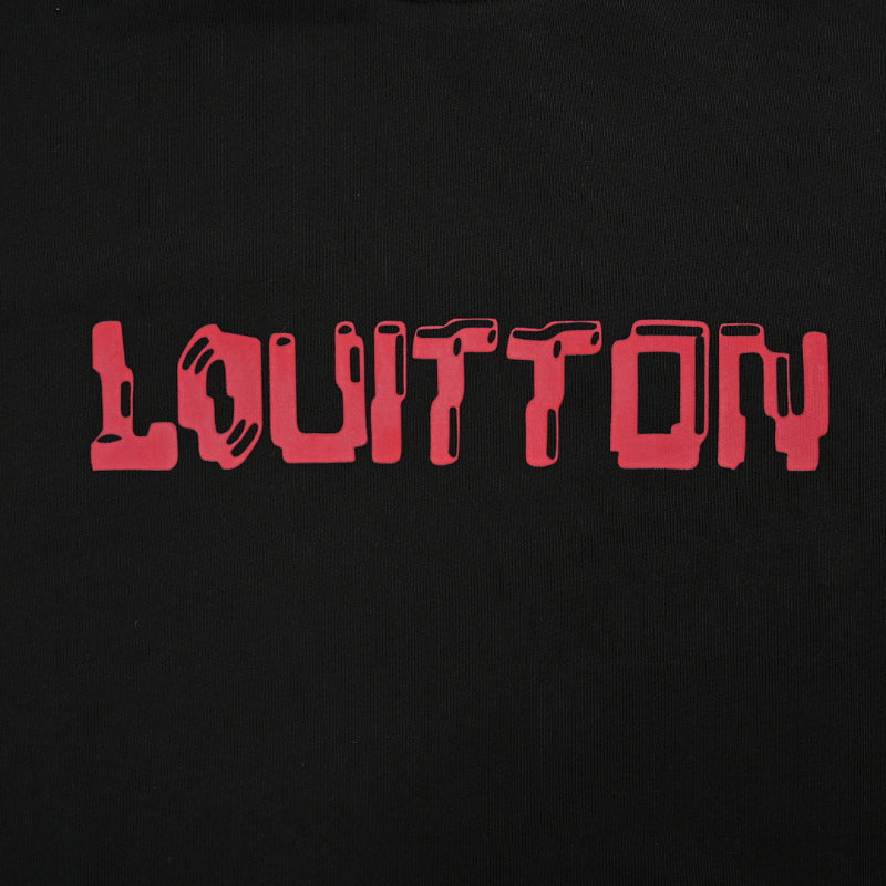 Louis Vuitton Hand-Drawn Logo Embroidery Crewneck – Black
