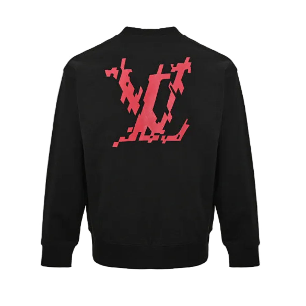Louis Vuitton Hand-Drawn Logo Embroidery Crewneck – Black