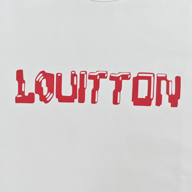 Louis Vuitton Hand-Drawn Logo Embroidery Crewneck – White