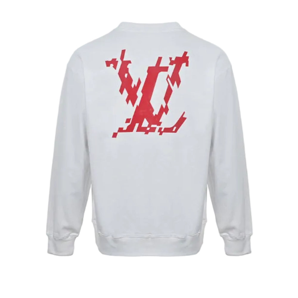 Louis Vuitton Hand-Drawn Logo Embroidery Crewneck – White