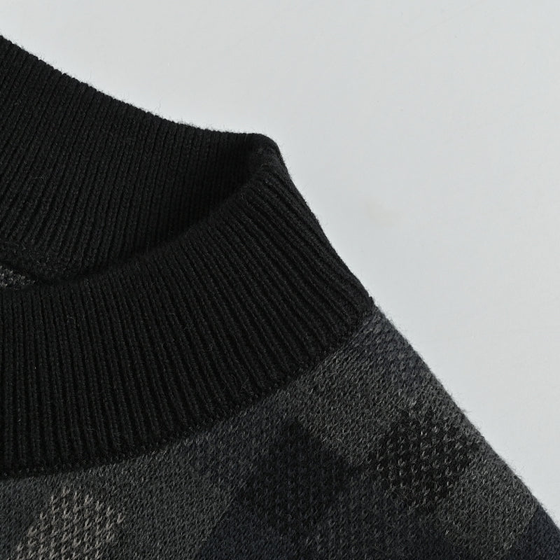 Louis Vuitton Pixel Camo Damier Jacquard Knit Sweater – Black