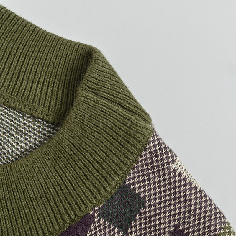 Louis Vuitton Pixel Camo Damier Jacquard Knit Sweater – Olive