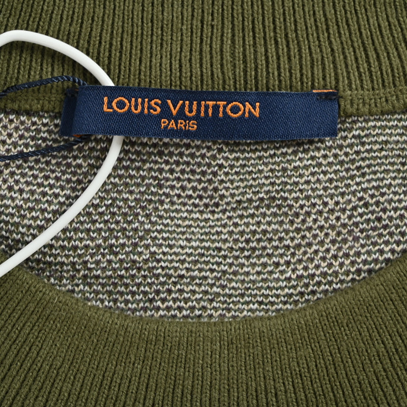 Louis Vuitton Pixel Camo Damier Jacquard Knit Sweater – Olive