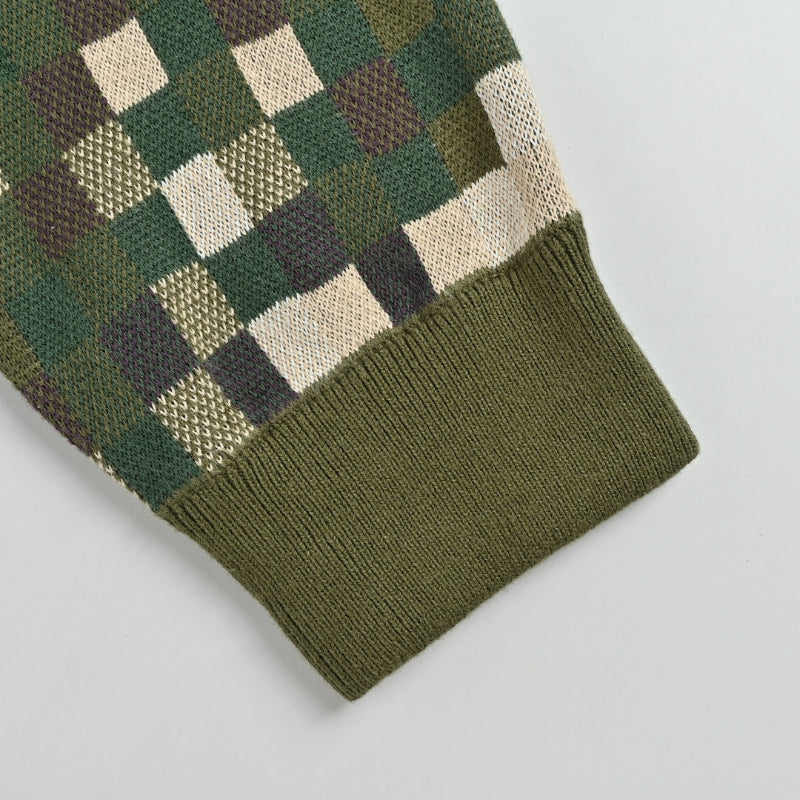 Louis Vuitton Pixel Camo Damier Jacquard Knit Sweater – Olive