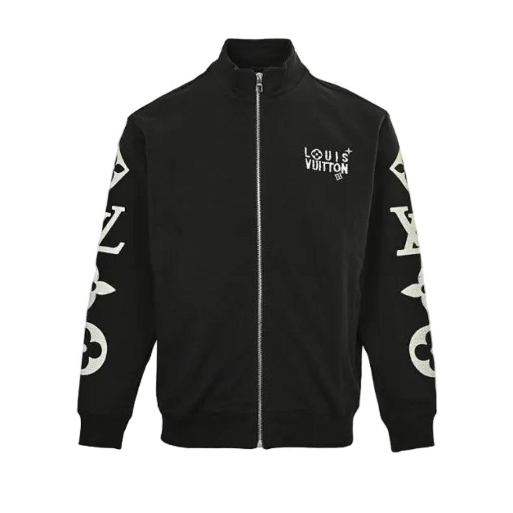 Louis Vuitton Monogram Oversized Sleeve Graphic Track Jacket – Black / White