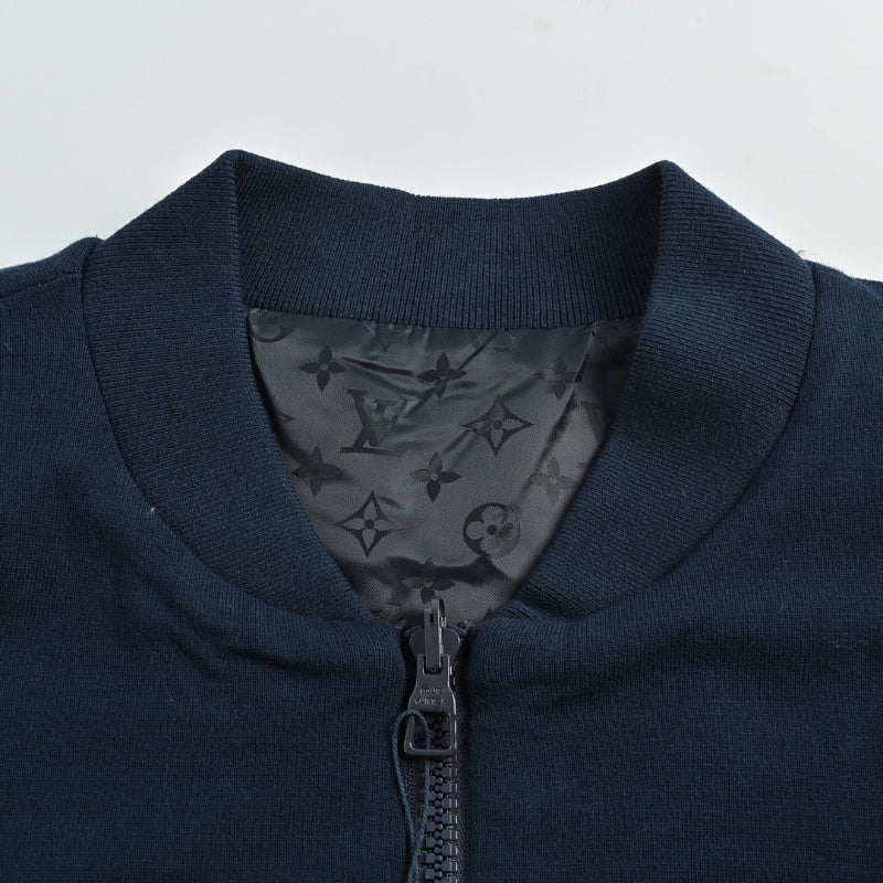 Louis Vuitton Monogram Jacquard Satin Bomber Jacket – Navy