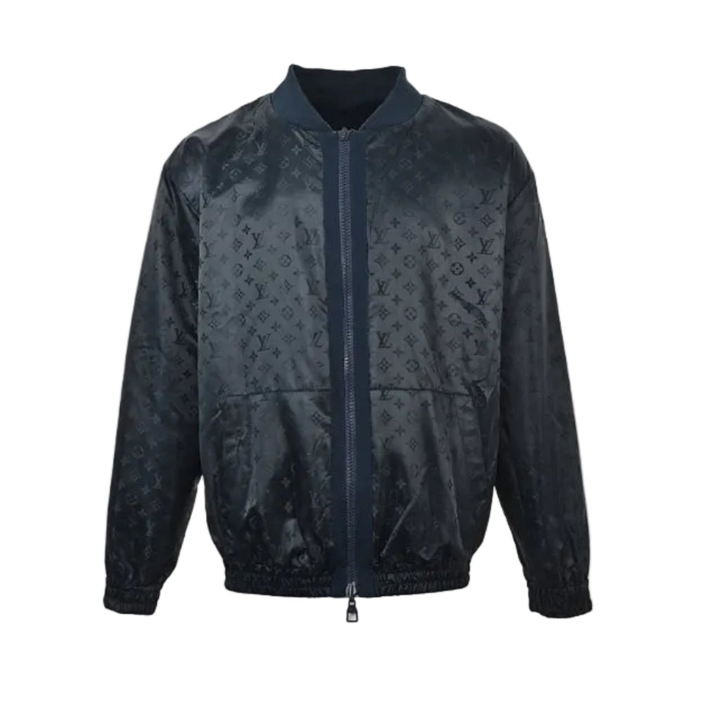 Louis Vuitton Monogram Jacquard Satin Bomber Jacket – Navy