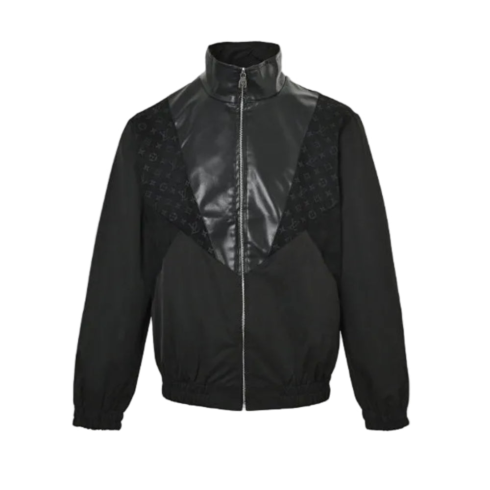 Louis Vuitton Leather Panel Hybrid Zip Jacket – Black