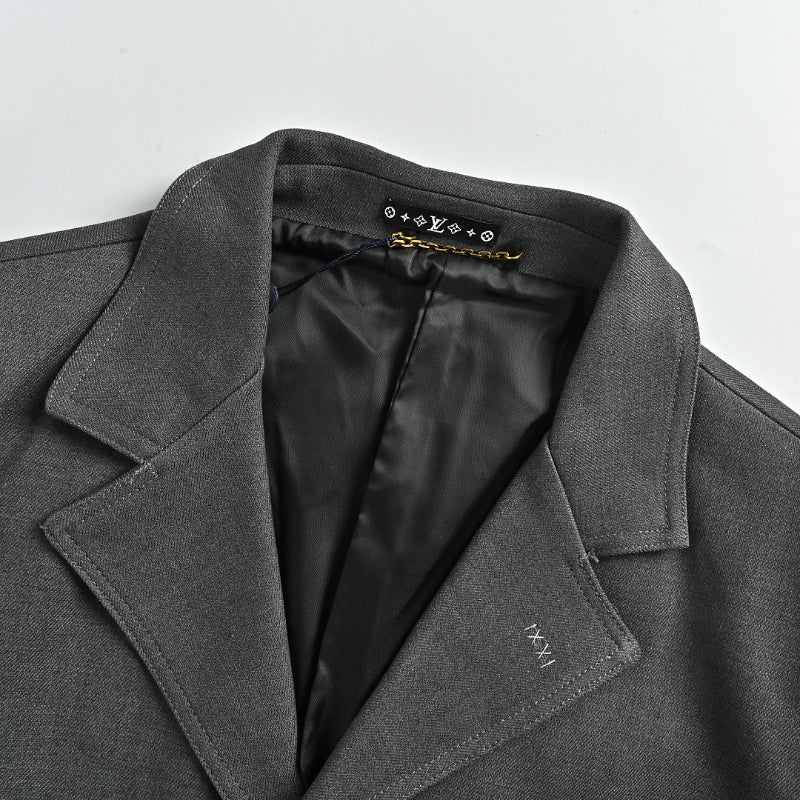 Louis Vuitton Pearl Chain Brooch Workwear Blazer – Charcoal