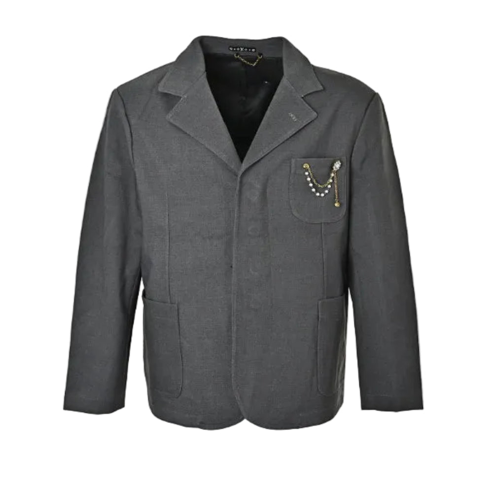 Louis Vuitton Pearl Chain Brooch Workwear Blazer – Charcoal