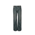 Gucci Vintage Blue Washed Straight Denim Pants with Horsebit Detail