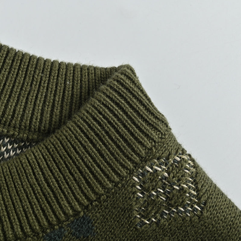 Louis Vuitton Monogram Jacquard Knit Sweater – Olive Green
