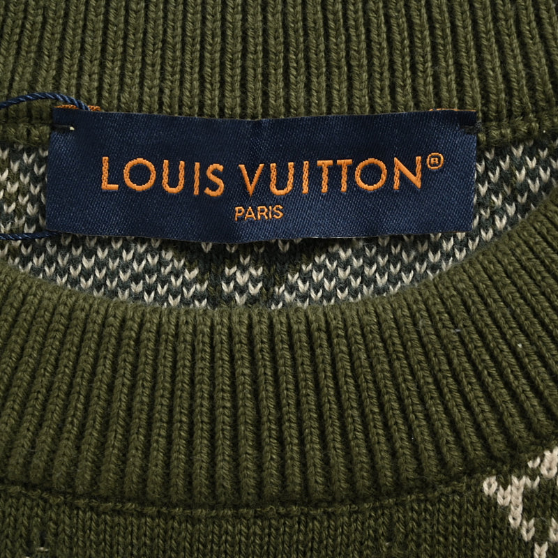 Louis Vuitton Monogram Jacquard Knit Sweater – Olive Green