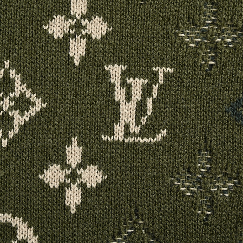 Louis Vuitton Monogram Jacquard Knit Sweater – Olive Green