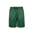 Gucci All-Over Dual-Letter Jacquard Swim Shorts – Green / Side Stripe