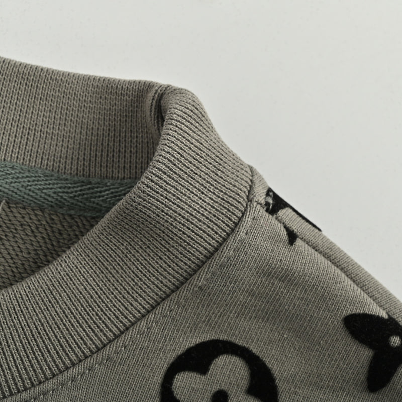 Louis Vuitton Allover Monogram Jacquard Crewneck Sweatshirt – Olive Grey
