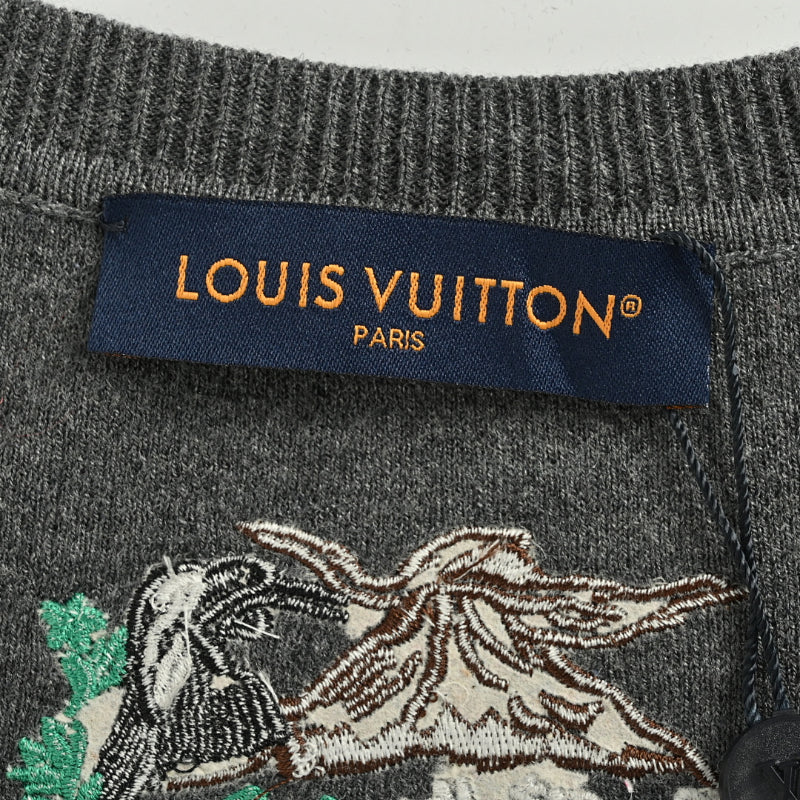 Louis Vuitton Monogram Argyle Jacquard Knit Crewneck – Charcoal