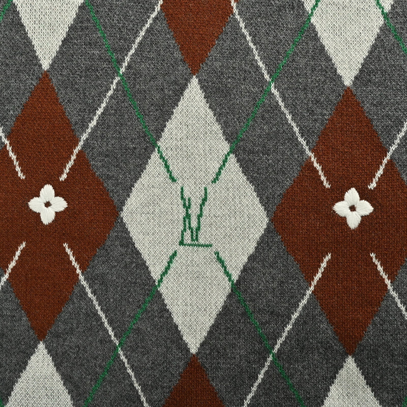 Louis Vuitton Monogram Argyle Jacquard Knit Crewneck – Charcoal