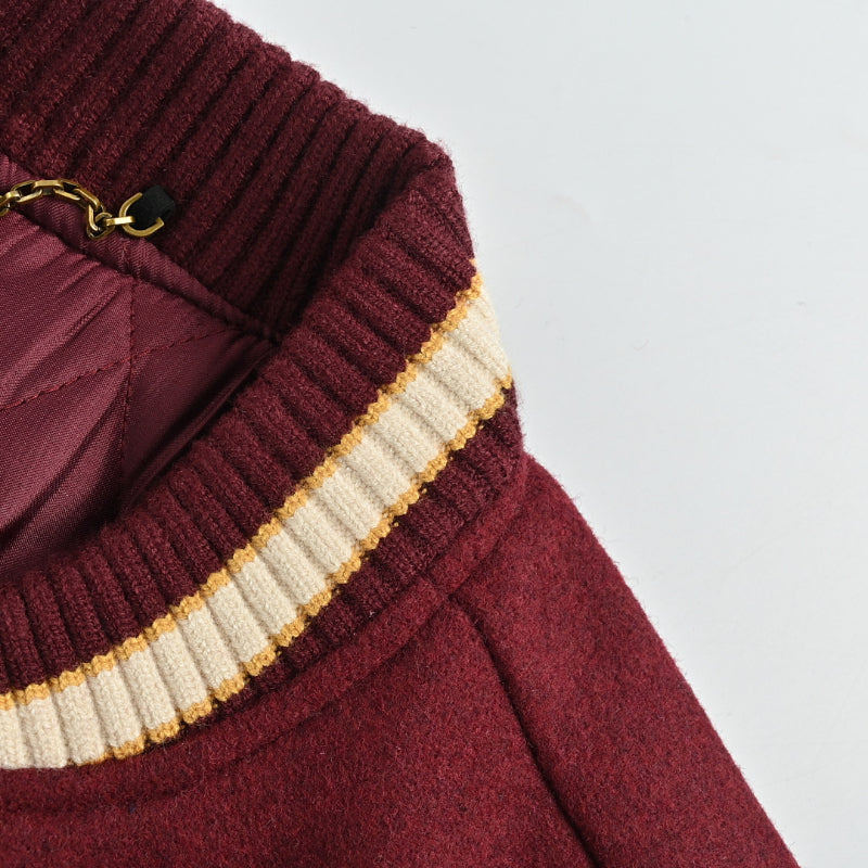Louis Vuitton Japanese Letterman Varsity Jacket – Burgundy / Cream