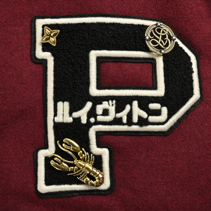 Louis Vuitton Japanese Letterman Varsity Jacket – Burgundy / Cream